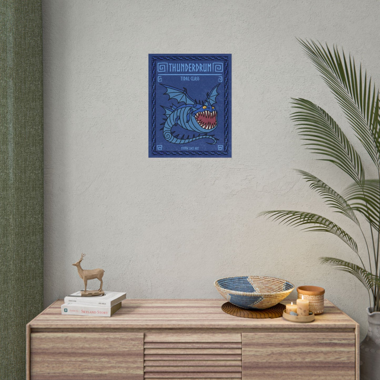 Thunderdrum Thornado Inspired HTTYD Blue Dragon Print Poster