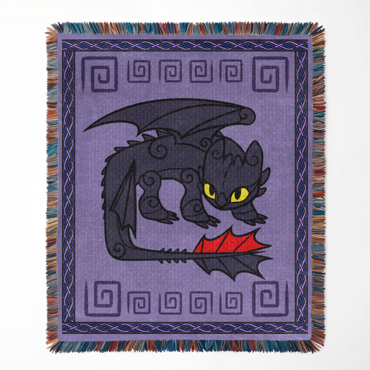 HTTYD Inspired Toothless 50x60 inch Purple Woven Dragon Blanket