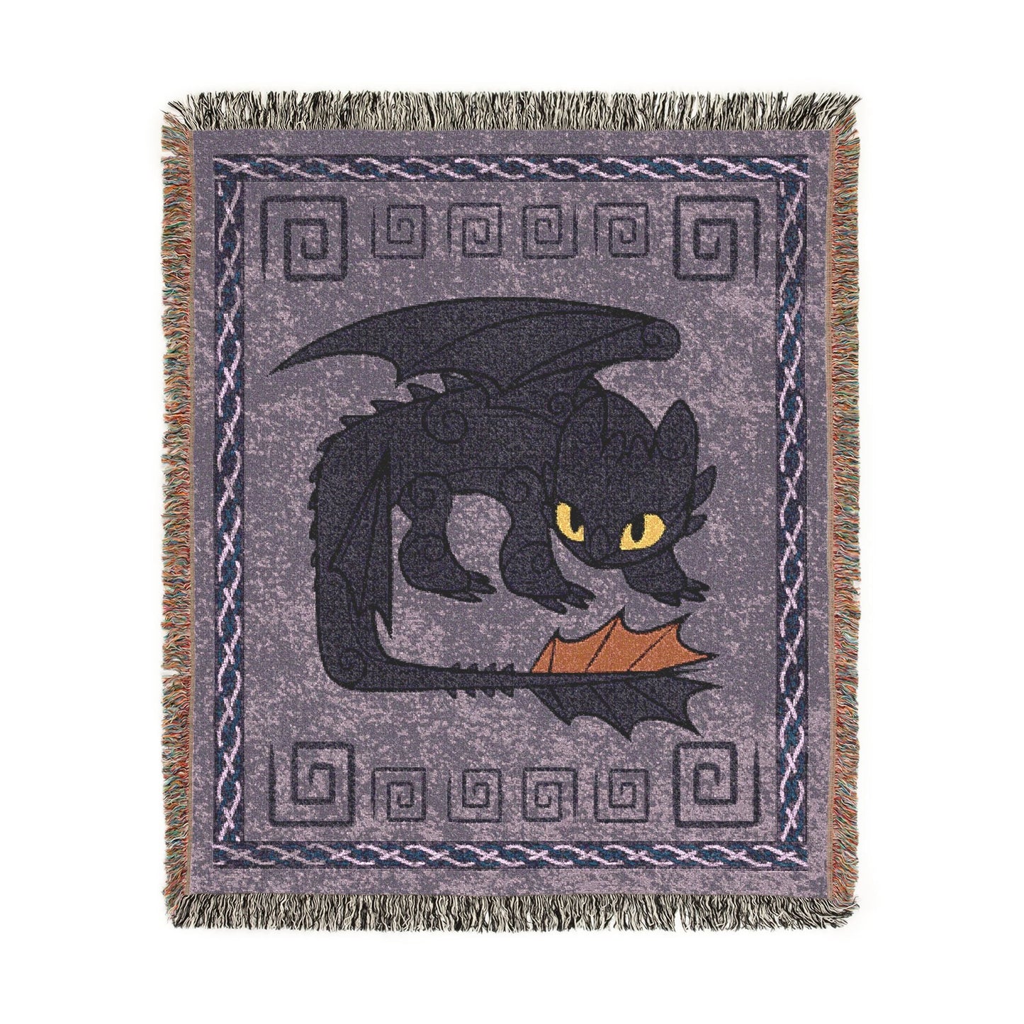 HTTYD Inspired Toothless 50x60 inch Purple Woven Dragon Blanket
