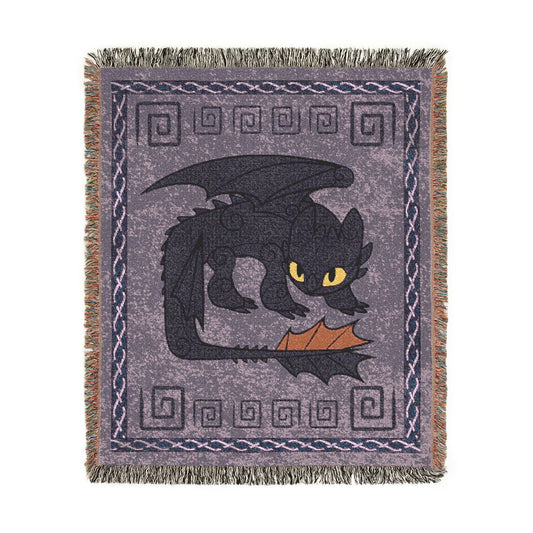 HTTYD Inspired Toothless 50x60 inch Purple Woven Dragon Blanket