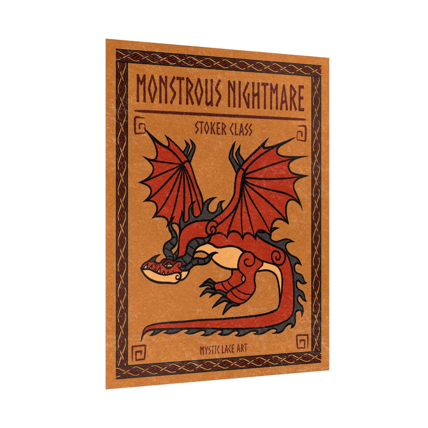 Hookfang Monstrous Nightmare Dragon HTTYD Inspired Stylized Poster