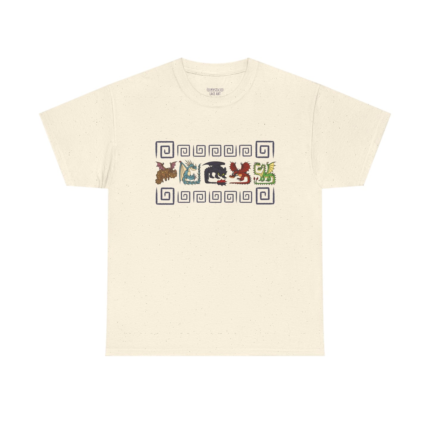 HTTYD Toothless, Stormfly, Hookfang, Meatlug, and Barf and Belch Spiral Heavy 100% Cotton T-Shirt