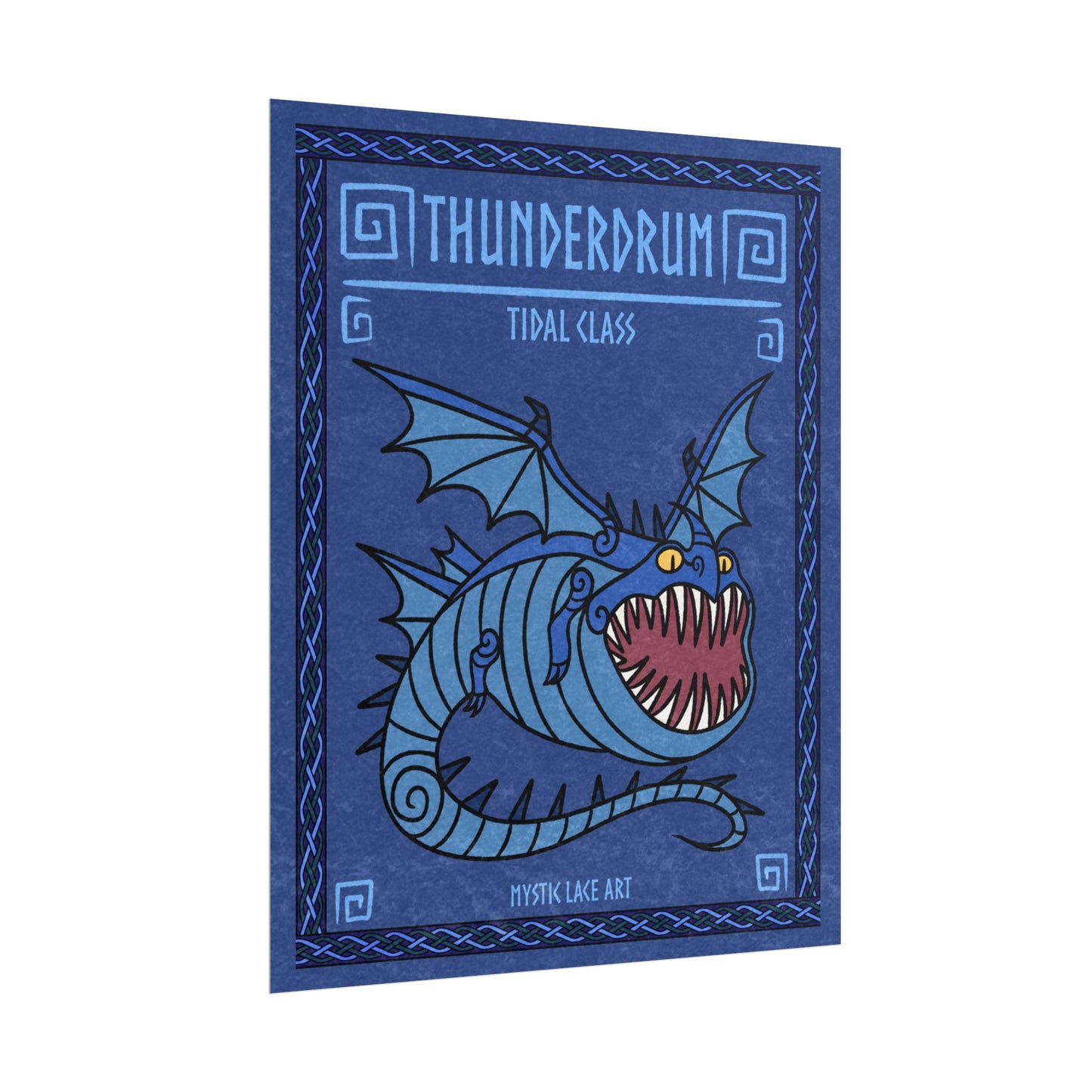 Thunderdrum Thornado Inspired HTTYD Blue Dragon Print Poster