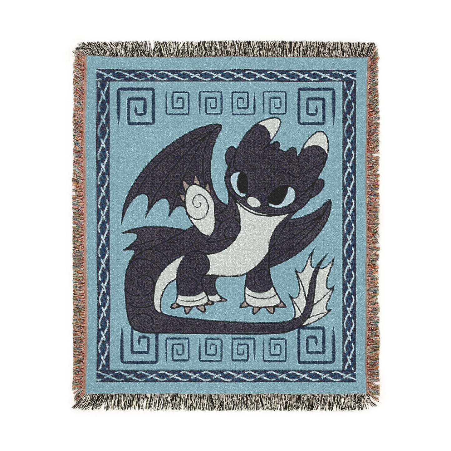 Dart HTTYD Inspired NightLight Dragon Stylized Blue 50x60 Inch Woven Blanket