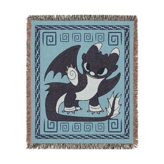 Dart HTTYD Inspired NightLight Dragon Stylized Blue 50x60 Inch Woven Blanket