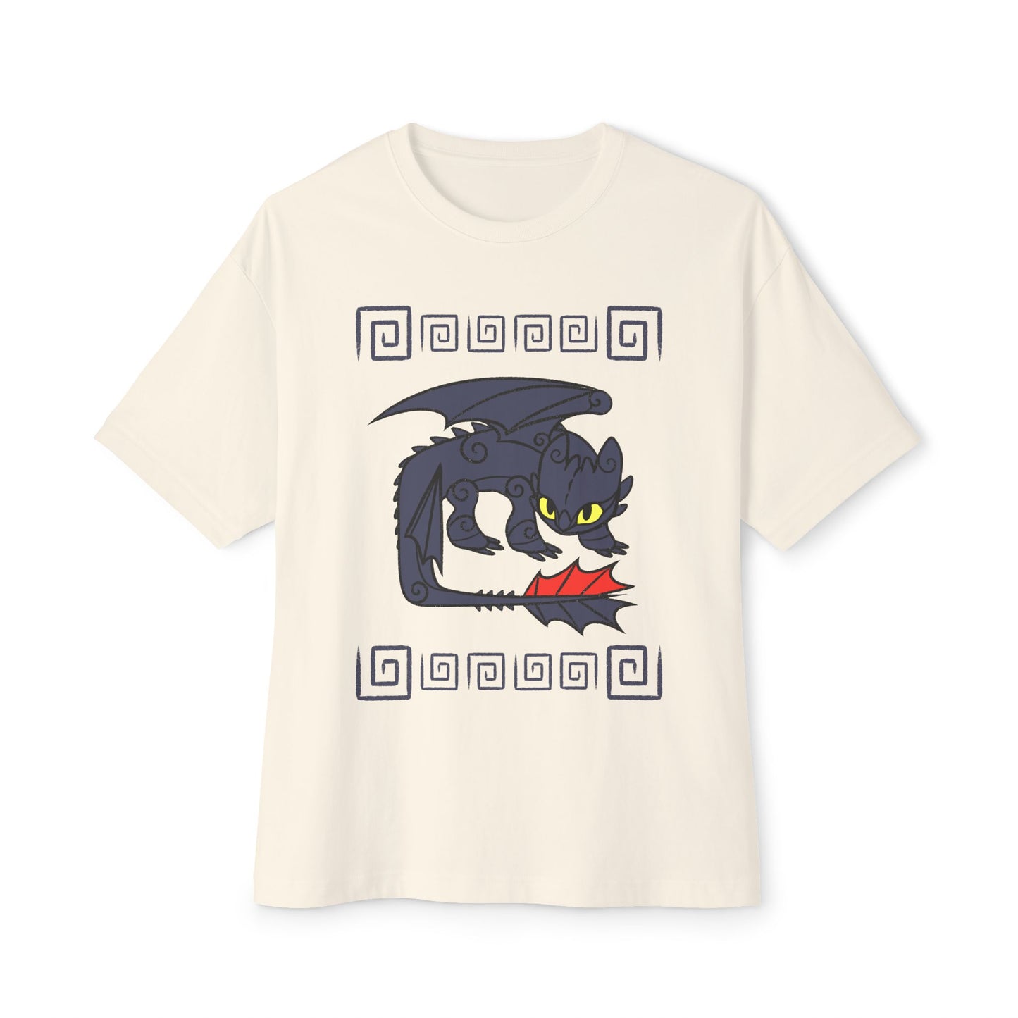 Black Dragon Spiral Toothless Boxy T-Shirt, Hookfang, Stormfly, Meatlug, Barf and Belch