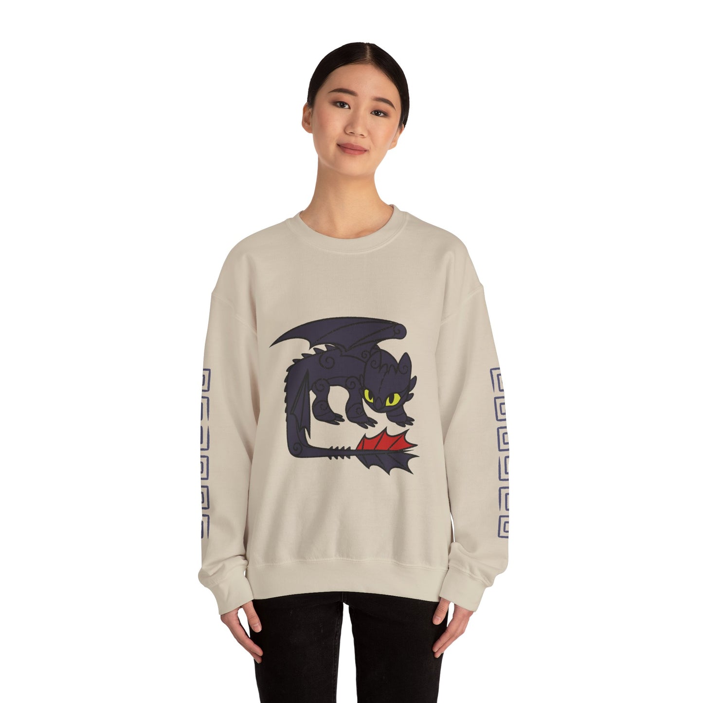 Black Dragon Toothless Crewneck Sweatshirt, Hookfang, Stormfly, Meatlug, Barf and Belch