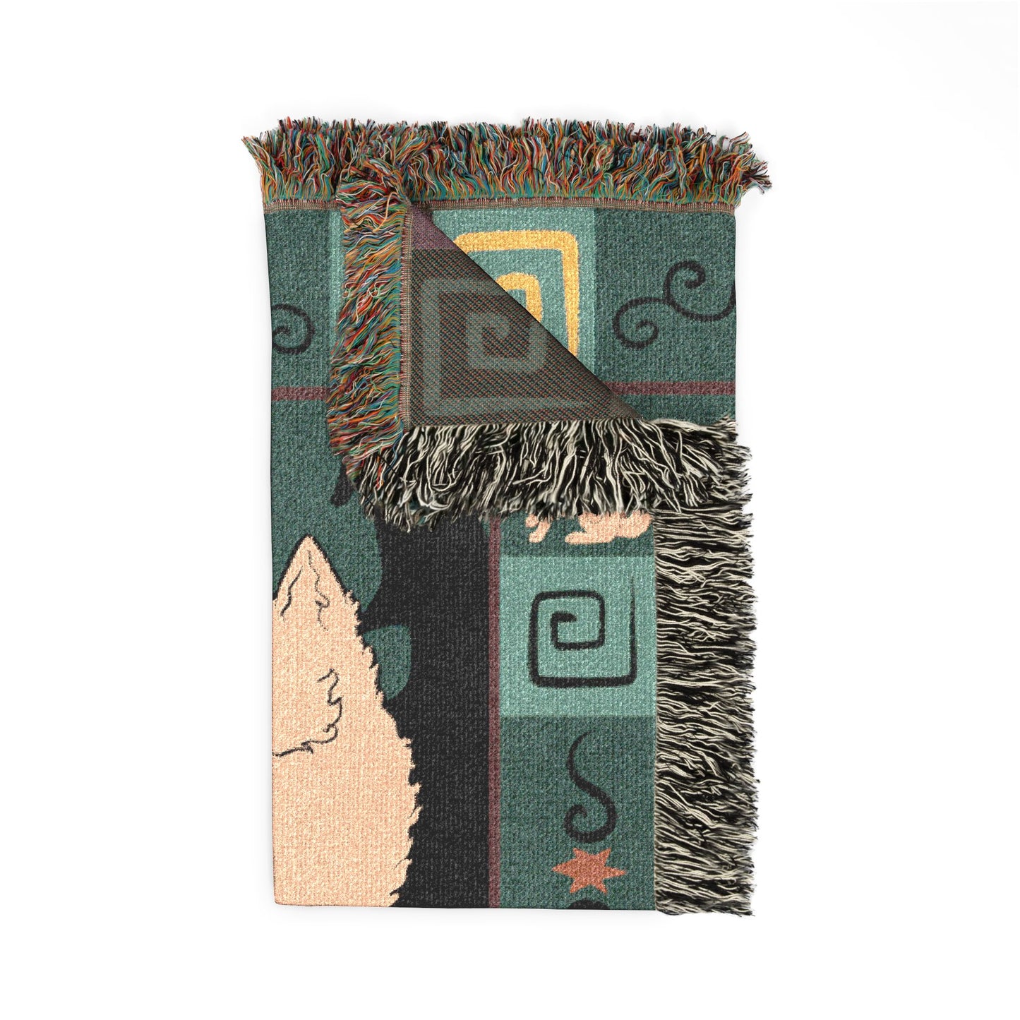 Mudi Dog Tan Gold Woven Blanket Tapestry 50x60 Inches