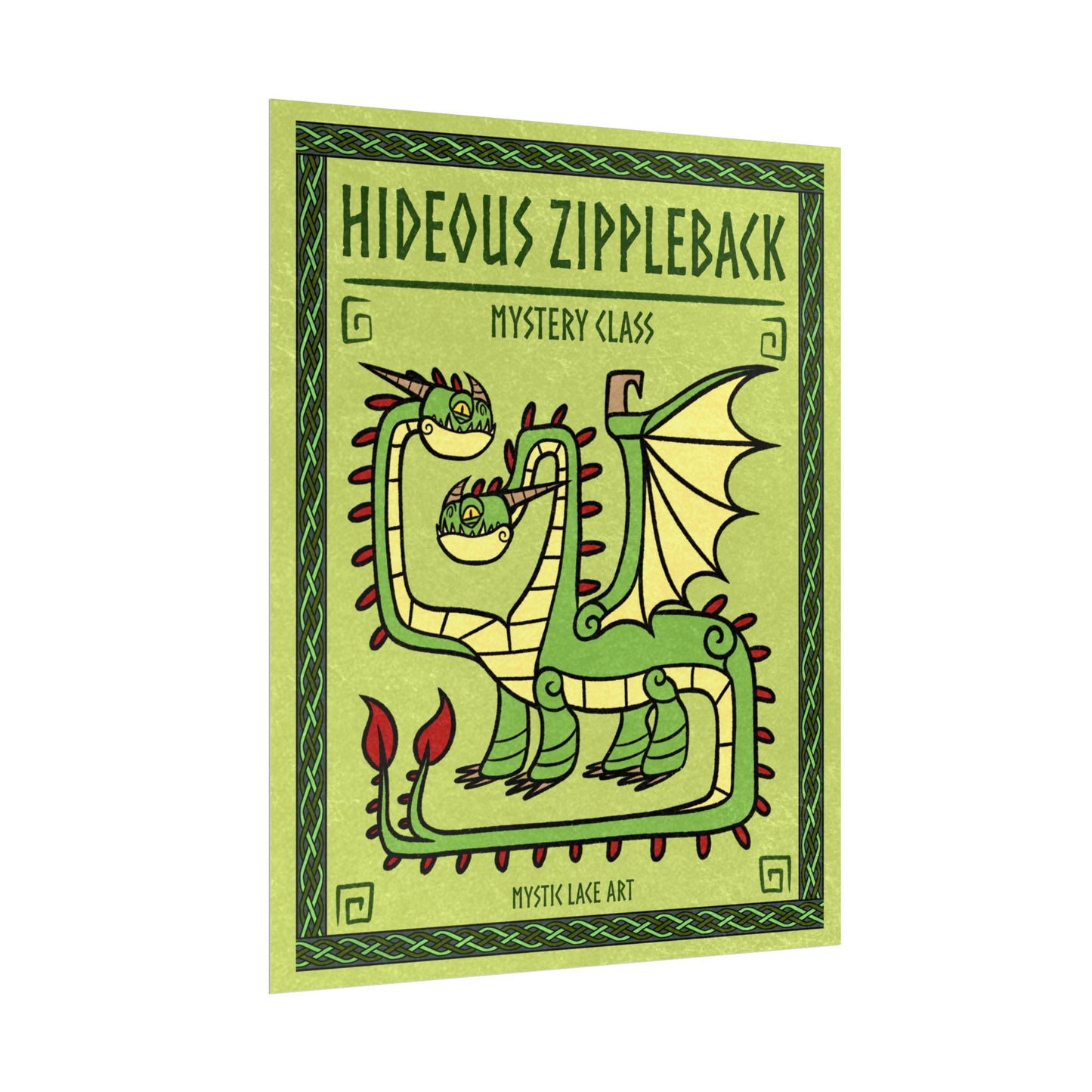 Zippleback Barf and Belch Green Dragon HTTYD Inspired Stylized Poster