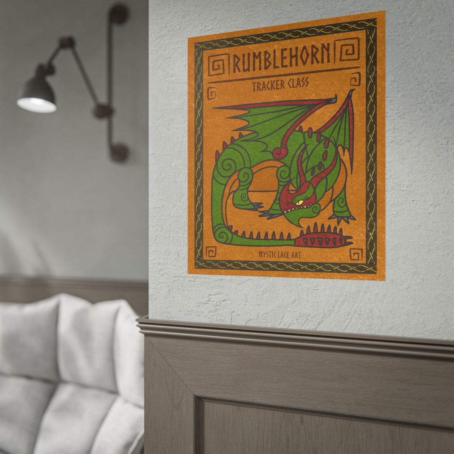 Rumblehorn Skullcrusher Green Dragon HTTYD Inspired Stylized Poster