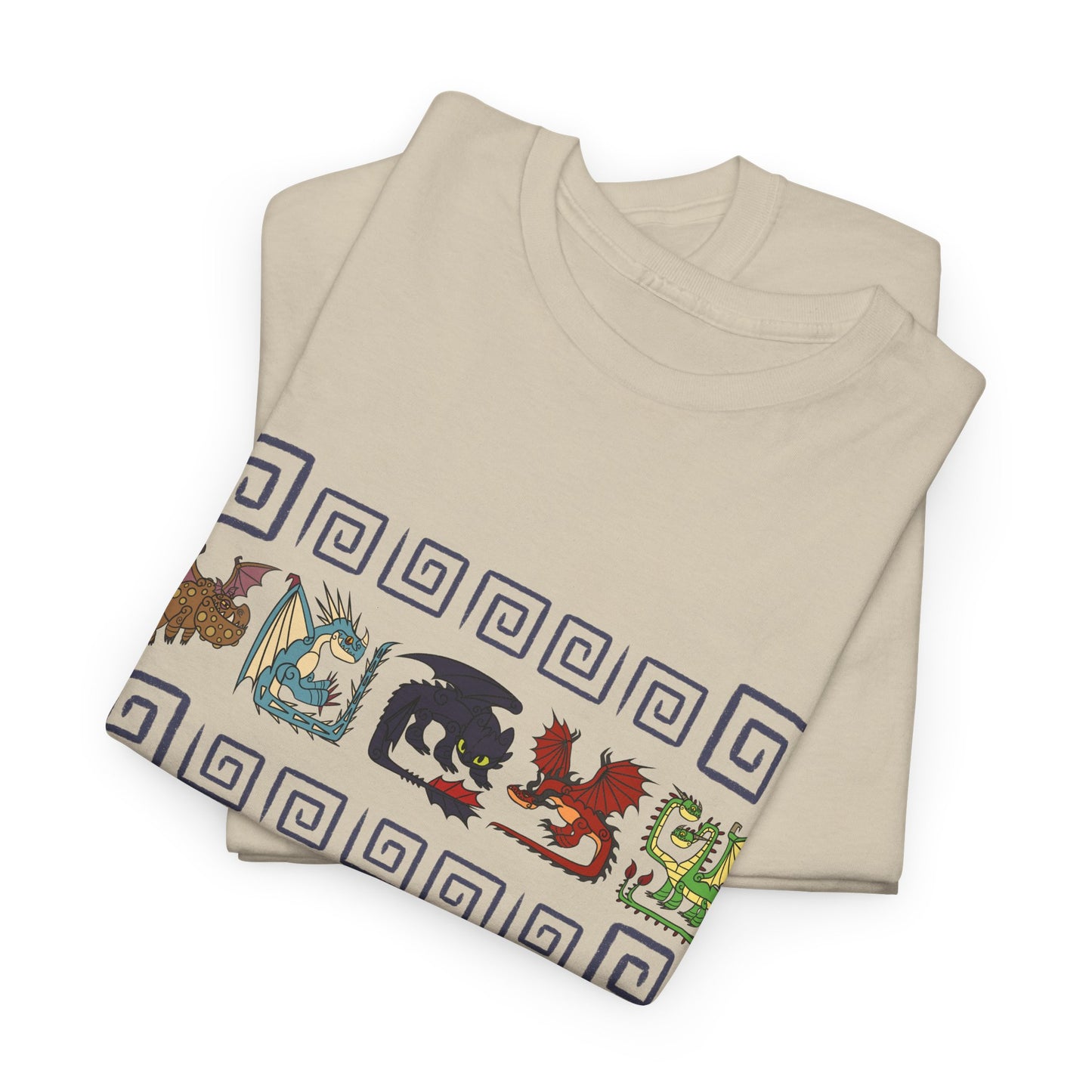 HTTYD Toothless, Stormfly, Hookfang, Meatlug, and Barf and Belch Spiral Heavy 100% Cotton T-Shirt