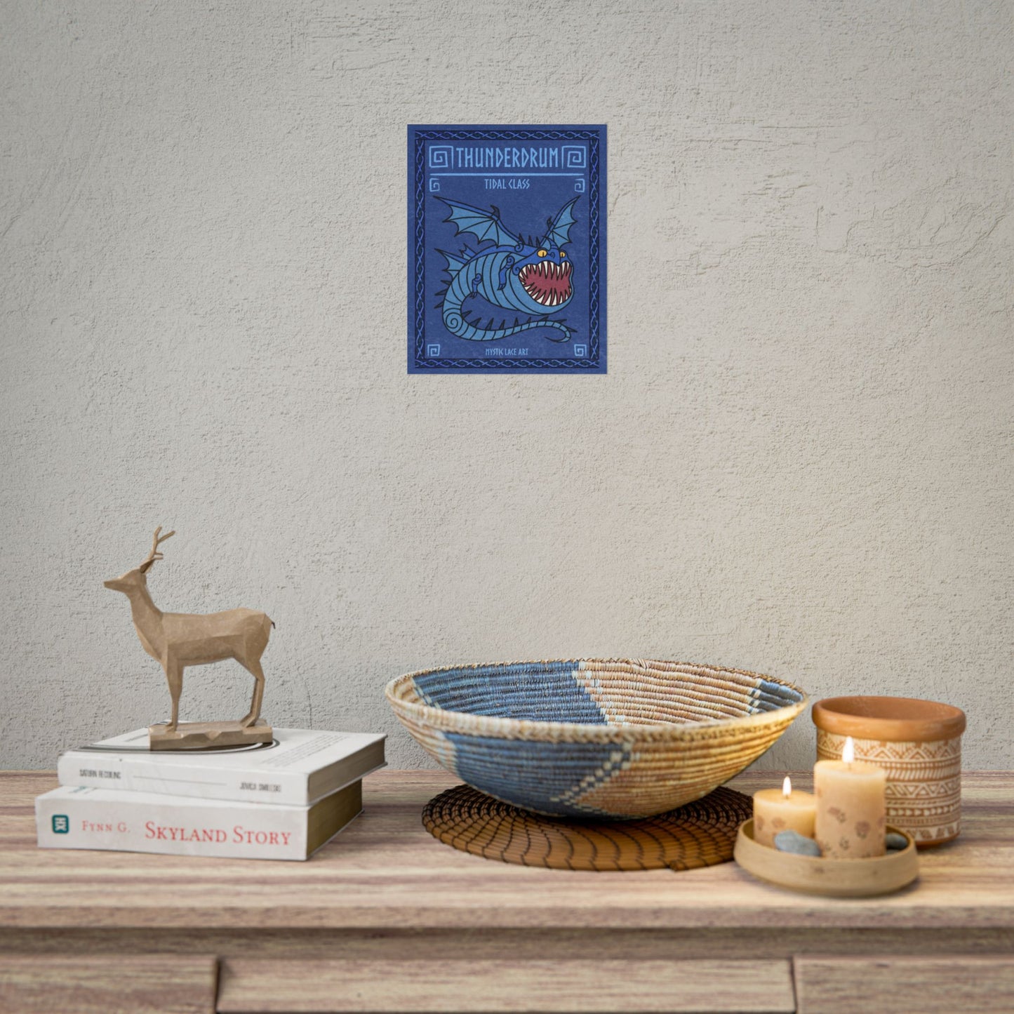 Thunderdrum Thornado Inspired HTTYD Blue Dragon Print Poster
