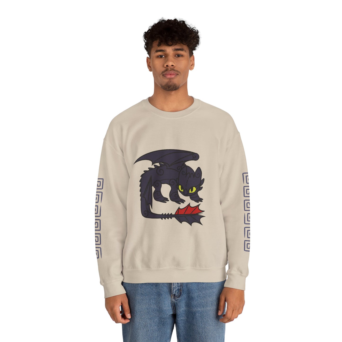 Black Dragon Toothless Crewneck Sweatshirt, Hookfang, Stormfly, Meatlug, Barf and Belch