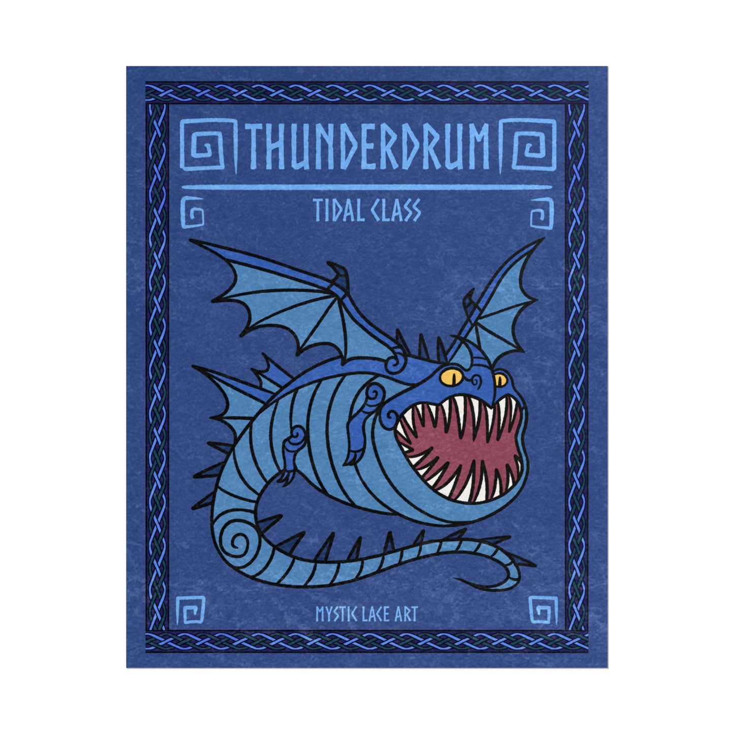 Thunderdrum Thornado Inspired HTTYD Blue Dragon Print Poster