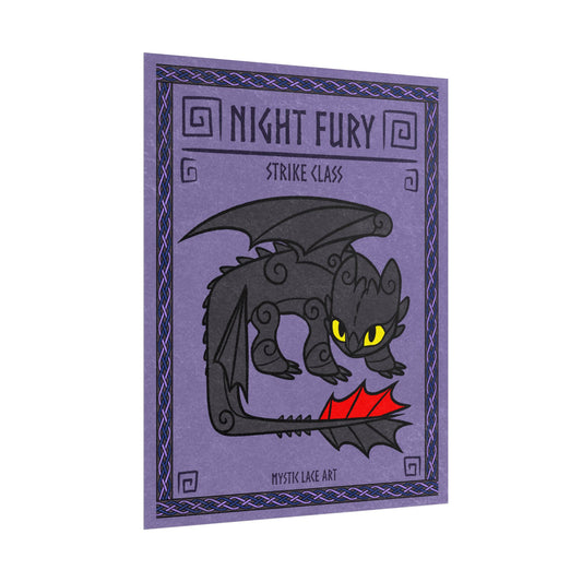 Tooth-less Black Dragon Dragon HTTYD Inspired Stylized Poster