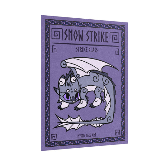 Snowstrike Snow Leopard Dragon HTTYD Inspired Stylized Poster