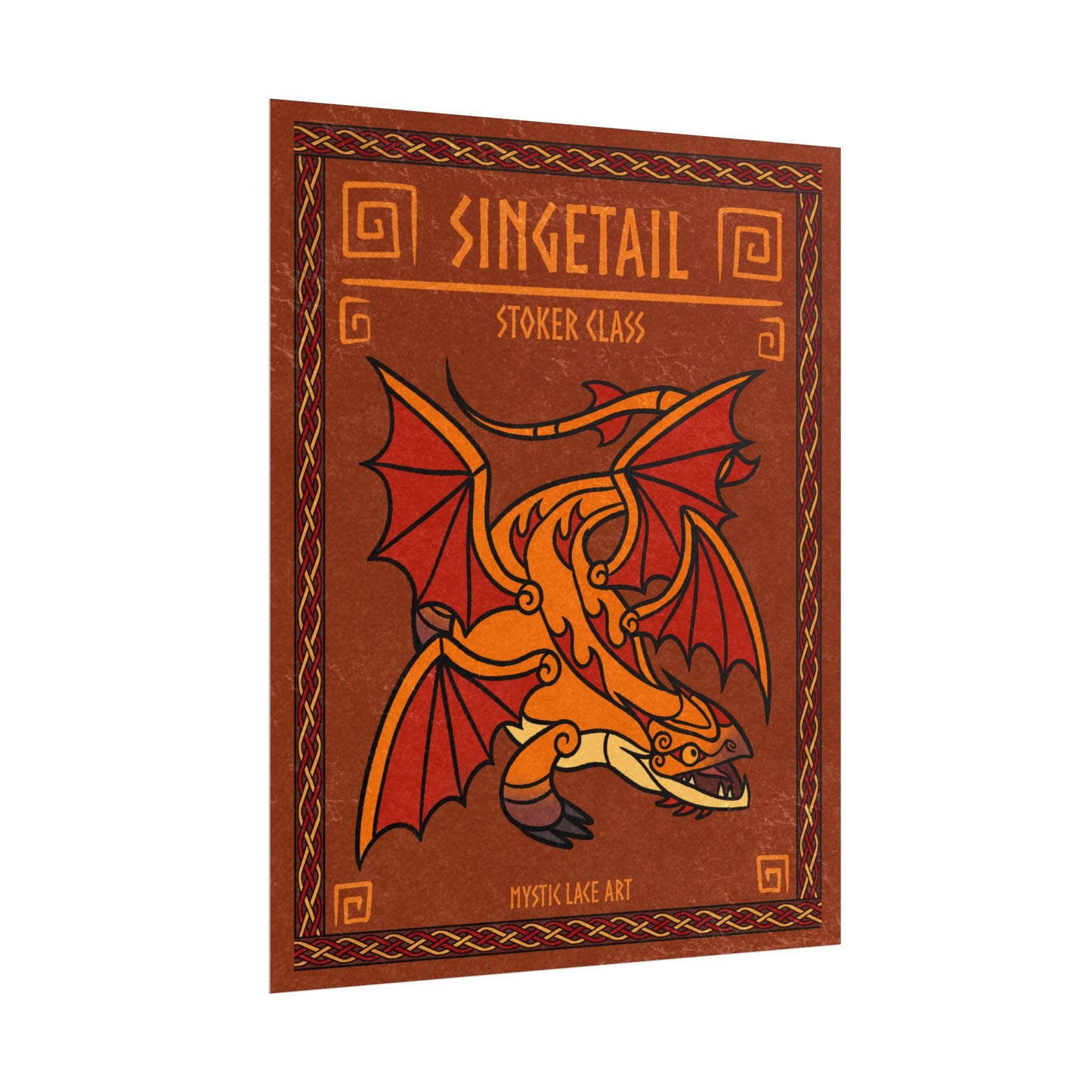 Singetail Orange Dragon HTTYD Inspired Stylized Poster