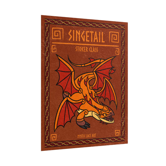 Singetail Orange Dragon HTTYD Inspired Stylized Poster