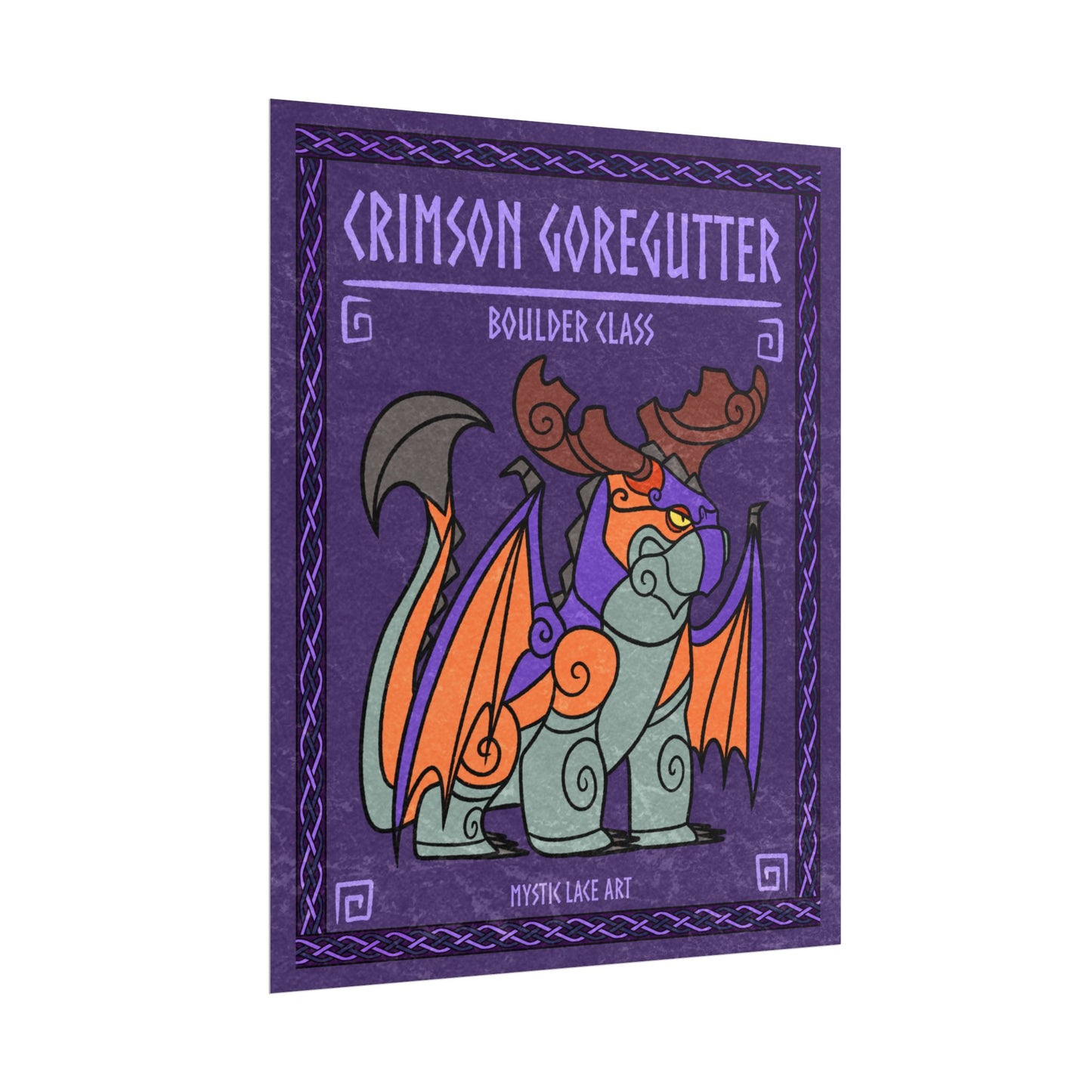 Crimson Goregutter Dragon HTTYD Inspired Stylized Poster