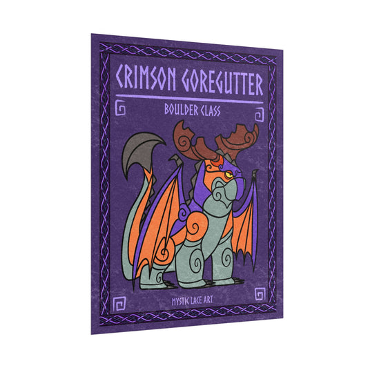 Crimson Goregutter Dragon HTTYD Inspired Stylized Poster