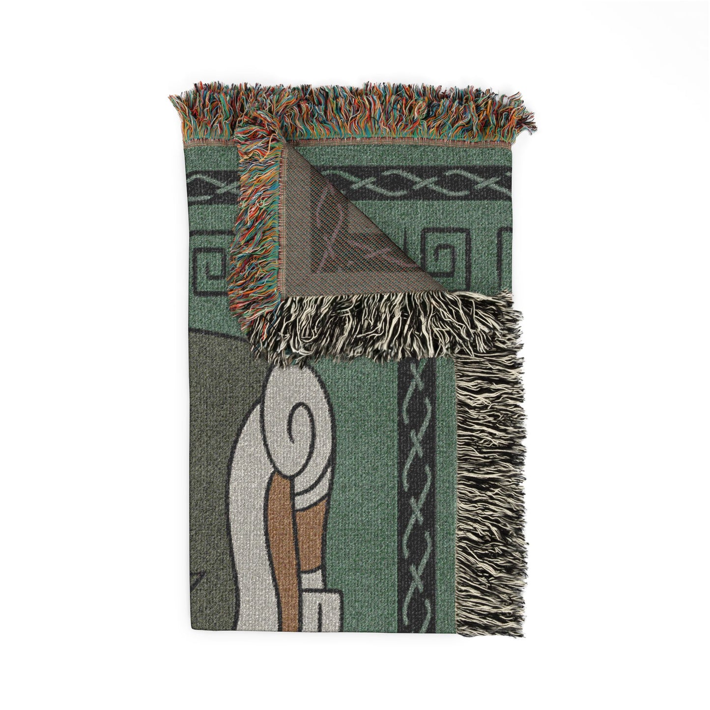 Wolf Twilight Inspired Stylized Green Woven Dragon Blanket 50x60 Inches