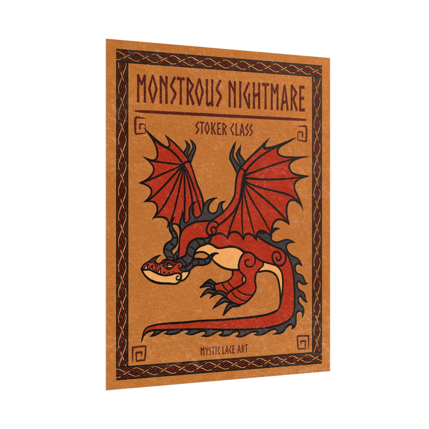 Hookfang Monstrous Nightmare Dragon HTTYD Inspired Stylized Poster