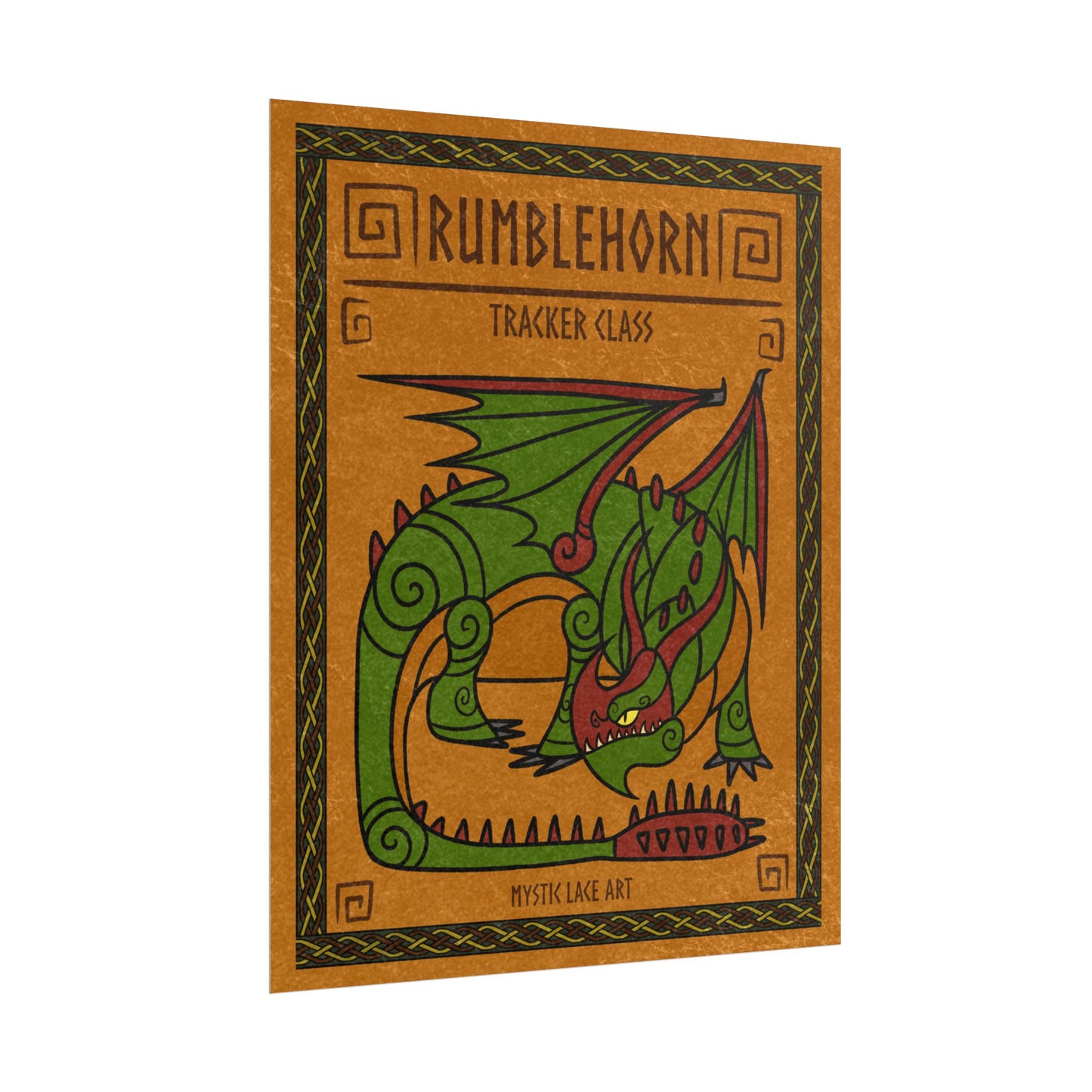 Rumblehorn Skullcrusher Green Dragon HTTYD Inspired Stylized Poster