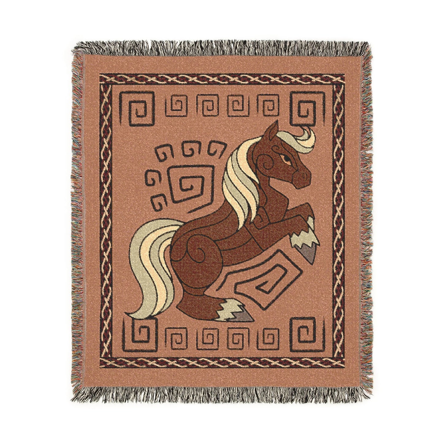 Epona Horse Twilight Inspired Stylized Yellow Woven Blanket 50x60 Inches