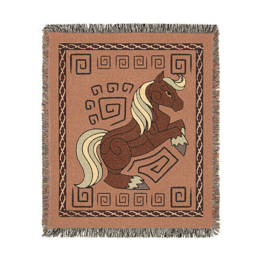 Epona Horse Twilight Inspired Stylized Yellow Woven Blanket 50x60 Inches