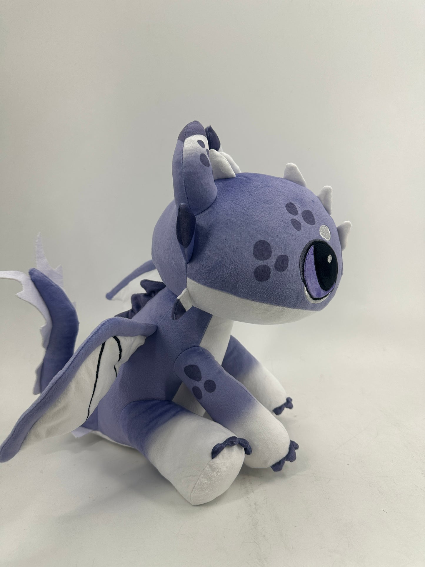 Frostbite the Snow Strike Dragon - 12 Inch Soft Snow Leopard Dragon Huggable Plushie PREORDER