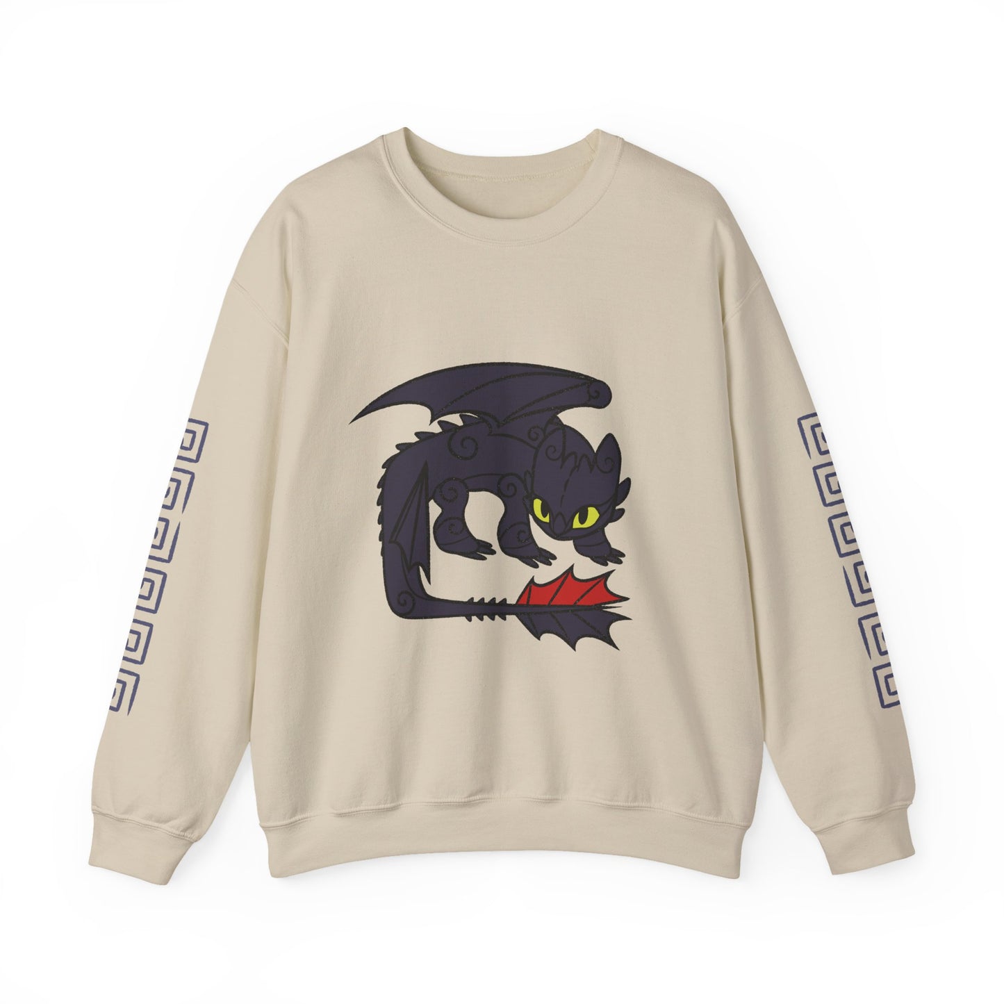 Black Dragon Toothless Crewneck Sweatshirt, Hookfang, Stormfly, Meatlug, Barf and Belch