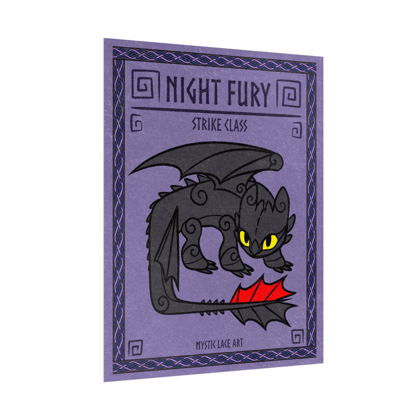 Tooth-less Black Dragon Dragon HTTYD Inspired Stylized Poster