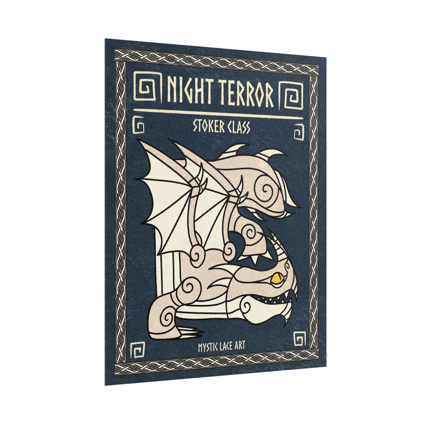 Smidvarg Night Terror White Dragon HTTYD Inspired Stylized Poster