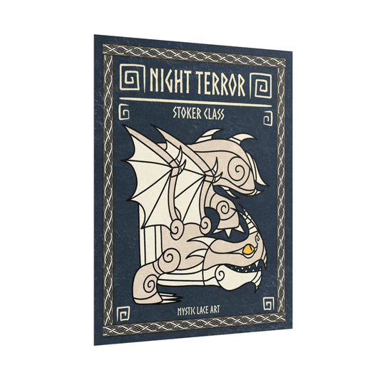 Smidvarg Night Terror White Dragon HTTYD Inspired Stylized Poster