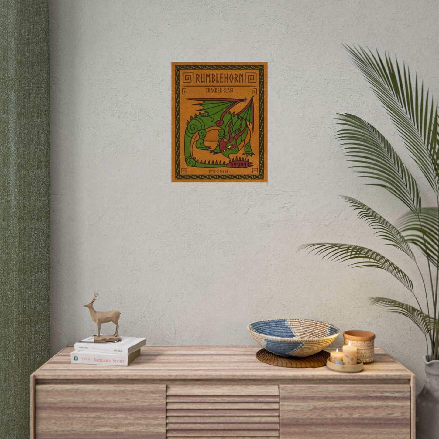 Rumblehorn Skullcrusher Green Dragon HTTYD Inspired Stylized Poster