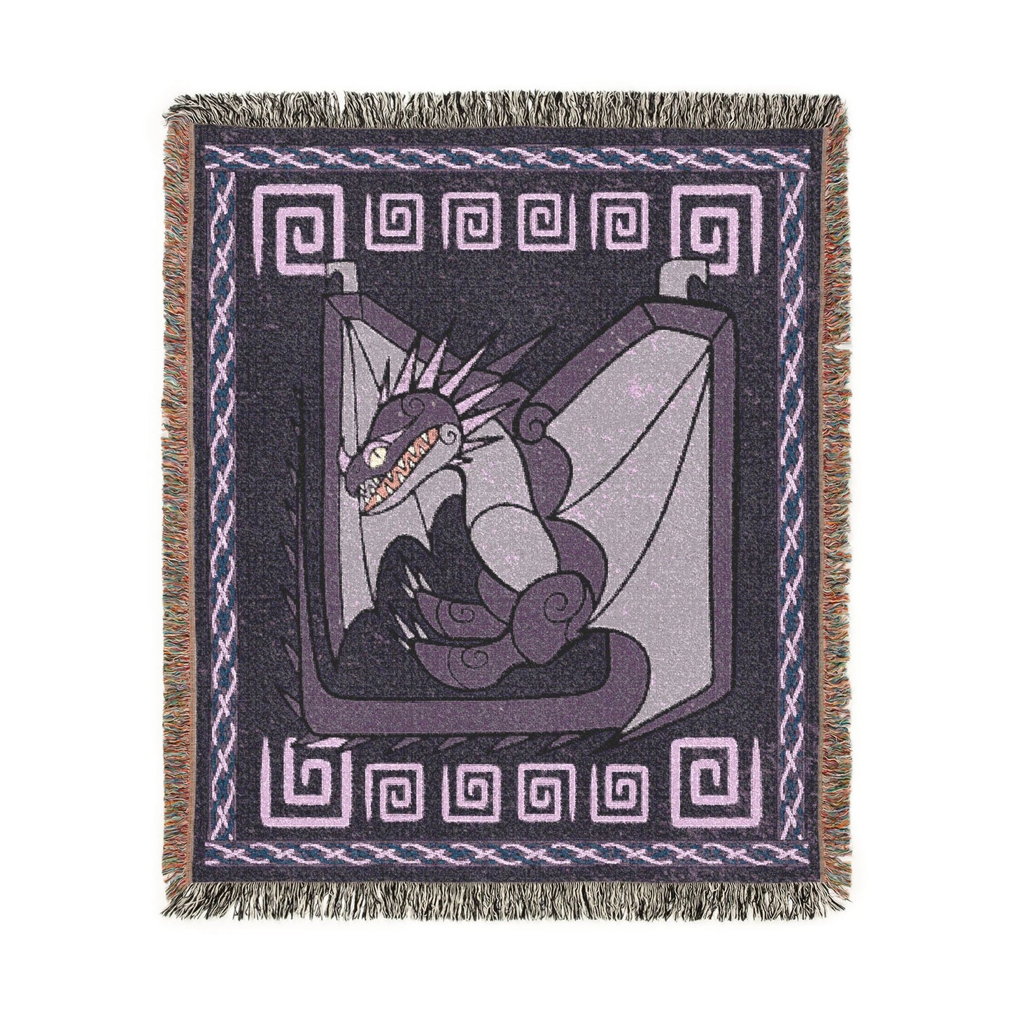 The Skrill Purple Lightning HTTYD Inspired Woven Dragon Blanket 50x60 Inches