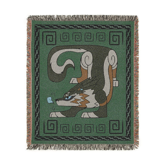 Wolf Twilight Inspired Stylized Green Woven Dragon Blanket 50x60 Inches