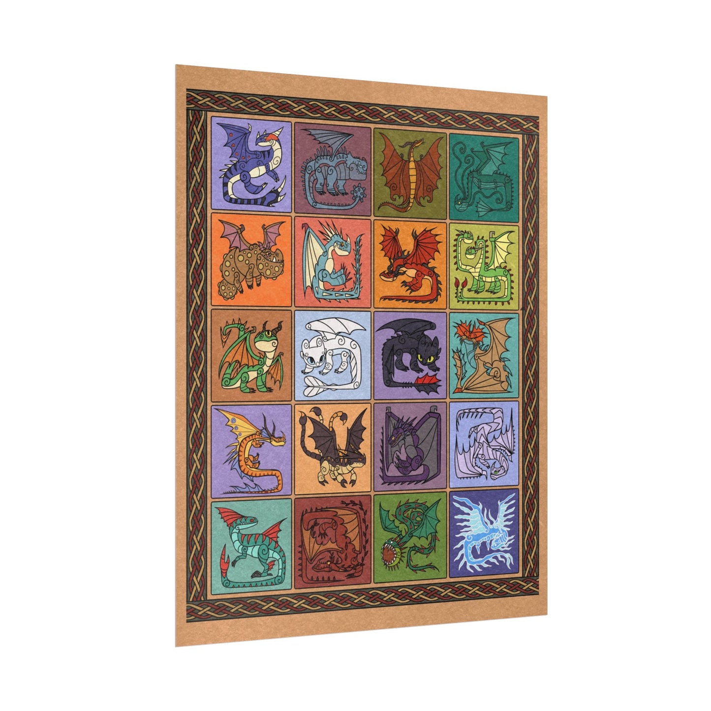 How to Train Your Dragon Inspired Stylized Poster Square Icons