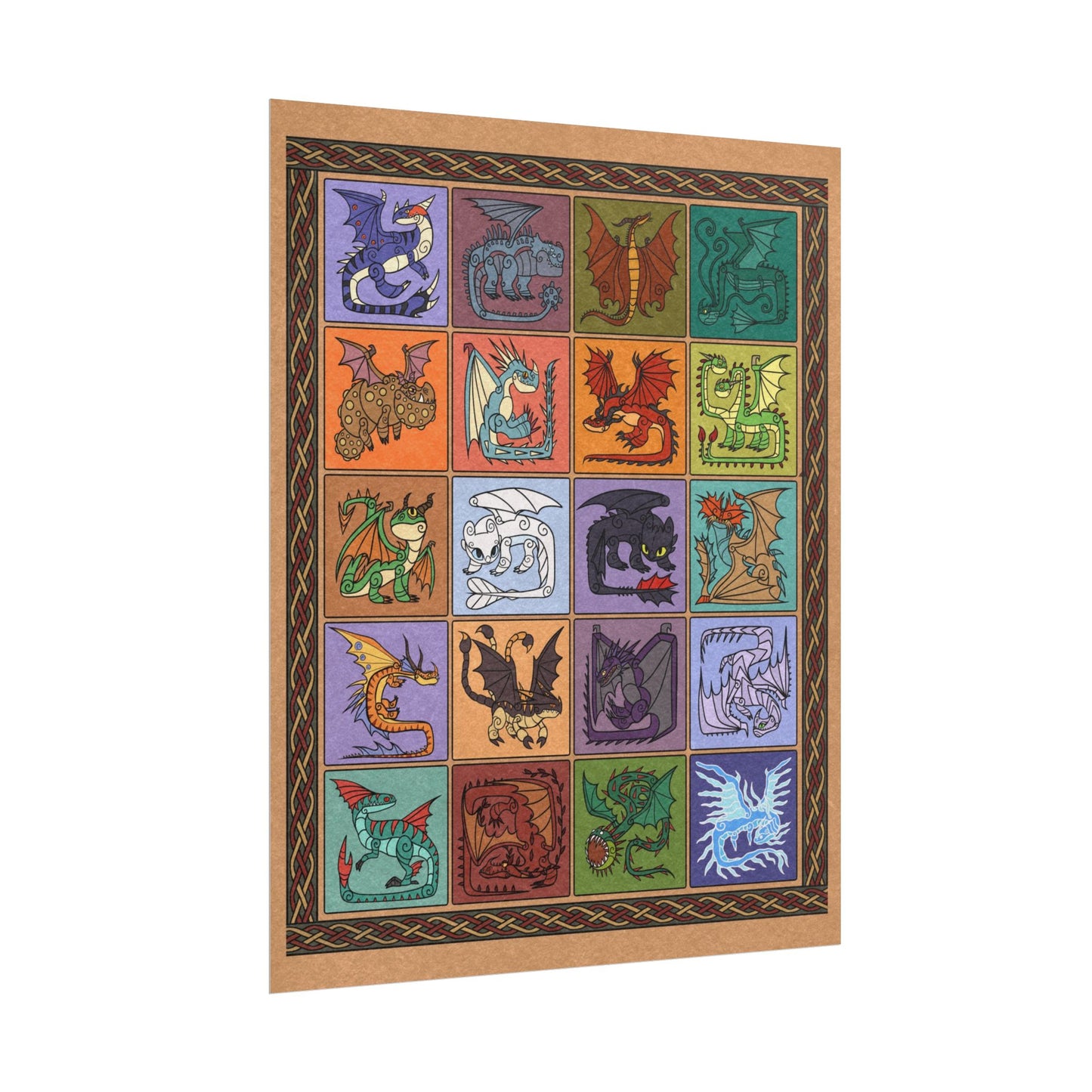 How to Train Your Dragon Inspired Stylized Poster Square Icons