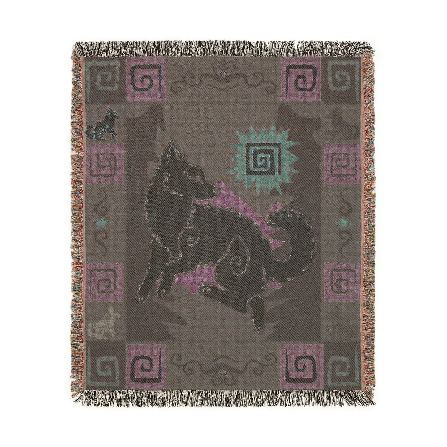 Mudi Dog Tan Gold Woven Blanket Tapestry 50x60 Inches