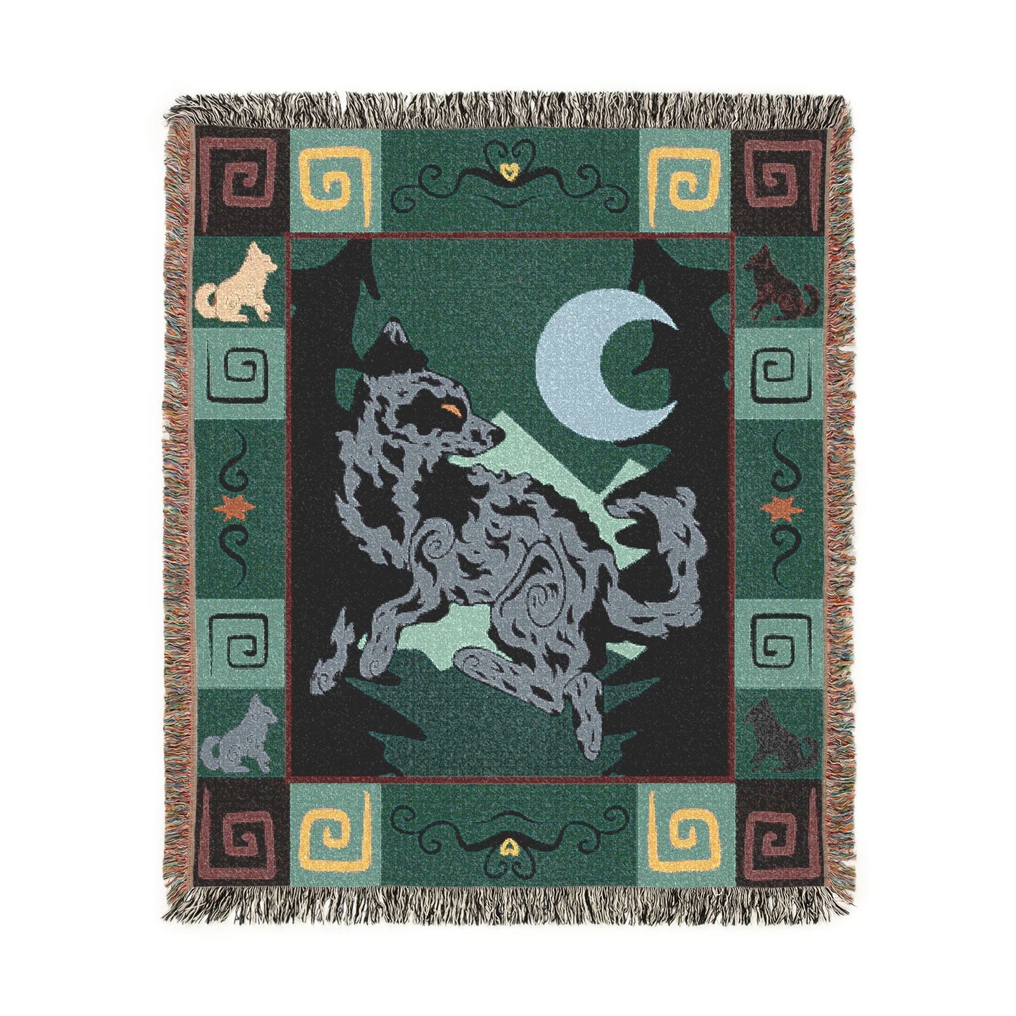 Mudi Dog Blue Merle Woven Blanket 50x60 Inches