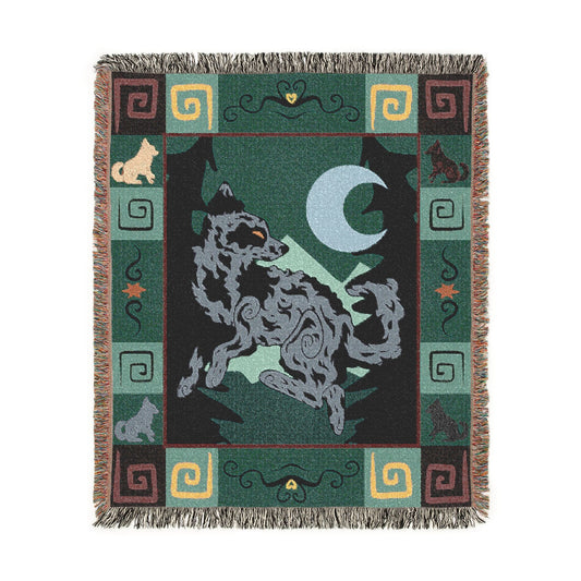 Mudi Dog Blue Merle Woven Blanket 50x60 Inches