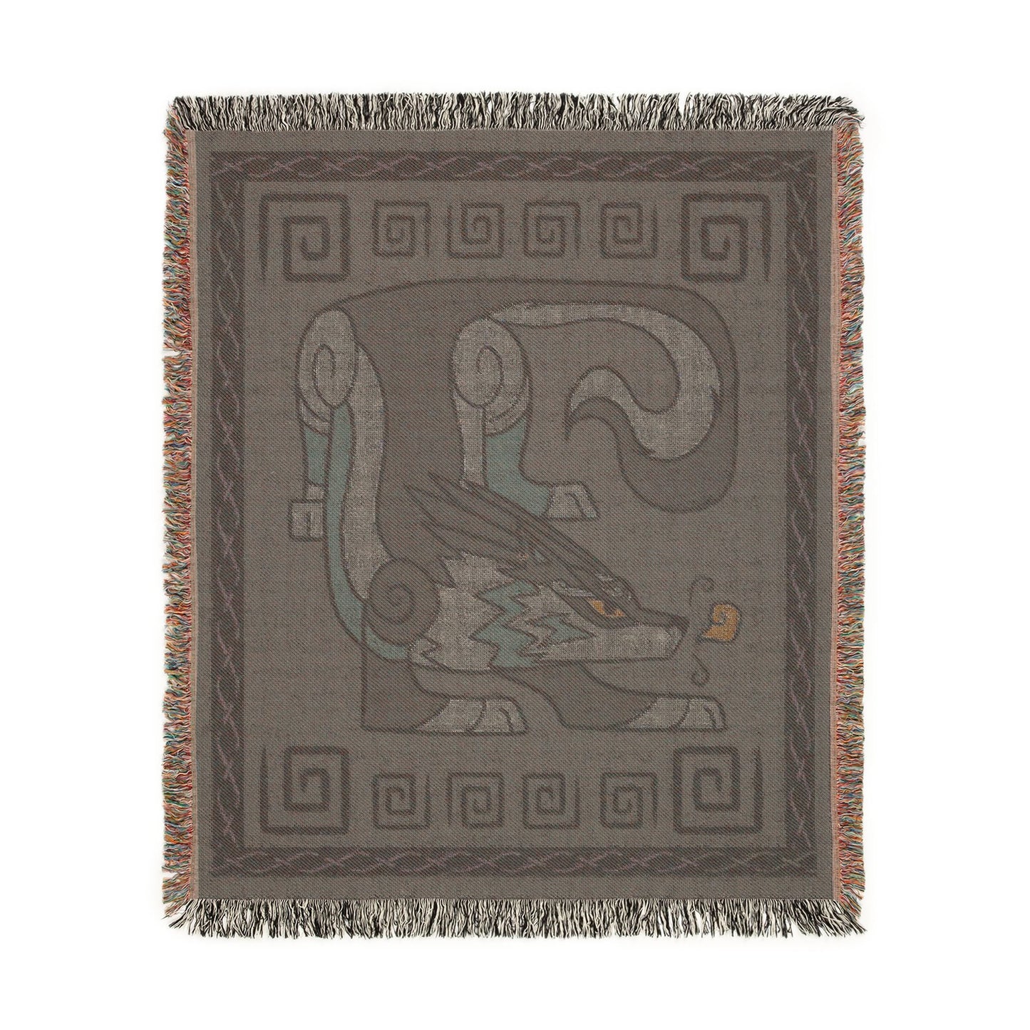 Wolf Twilight Inspired Stylized Green Woven Dragon Blanket 50x60 Inches