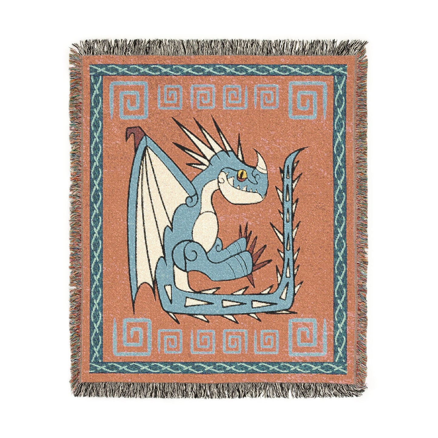 Stormfly Deadly Nadder HTTYD Inspired Blue Dragon Stylized Light 50x60 Inch Woven Blanket