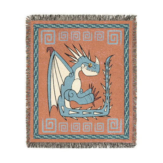 Stormfly Deadly Nadder HTTYD Inspired Blue Dragon Stylized Light 50x60 Inch Woven Blanket