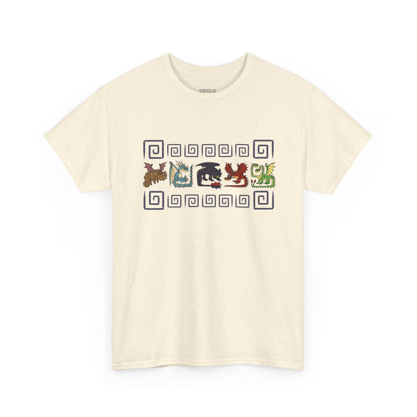 HTTYD Toothless, Stormfly, Hookfang, Meatlug, and Barf and Belch Spiral Heavy 100% Cotton T-Shirt