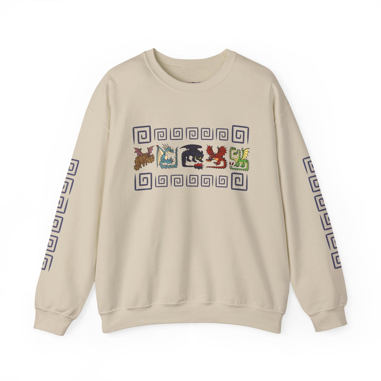 Spiral Black Dragon Hookfang, Stormfly, Meatlug, Barf and Belch Toothless HTTYD Inspired Crewneck Sweatshirt