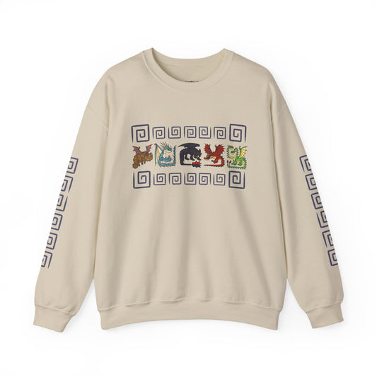 Spiral Black Dragon Hookfang, Stormfly, Meatlug, Barf and Belch Toothless HTTYD Inspired Crewneck Sweatshirt