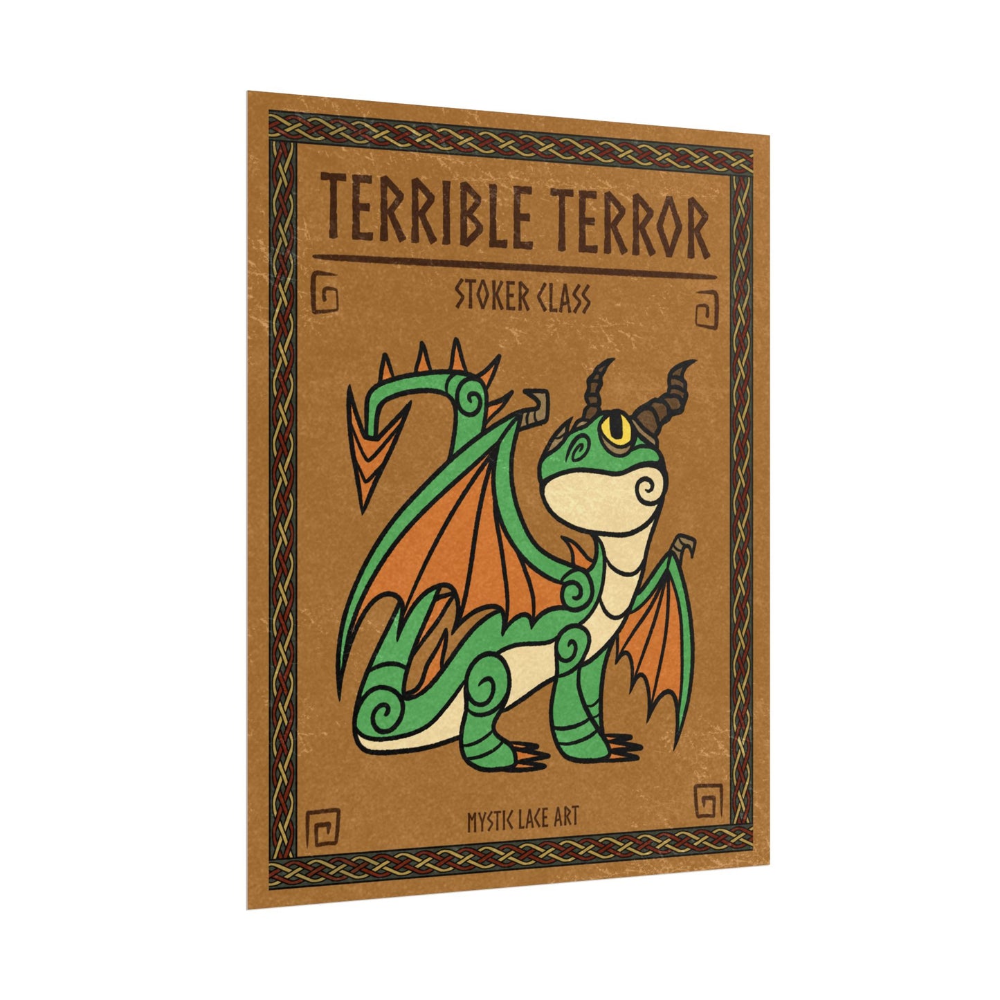 Terrible Terror Green Dragon HTTYD Inspired Stylized Poster
