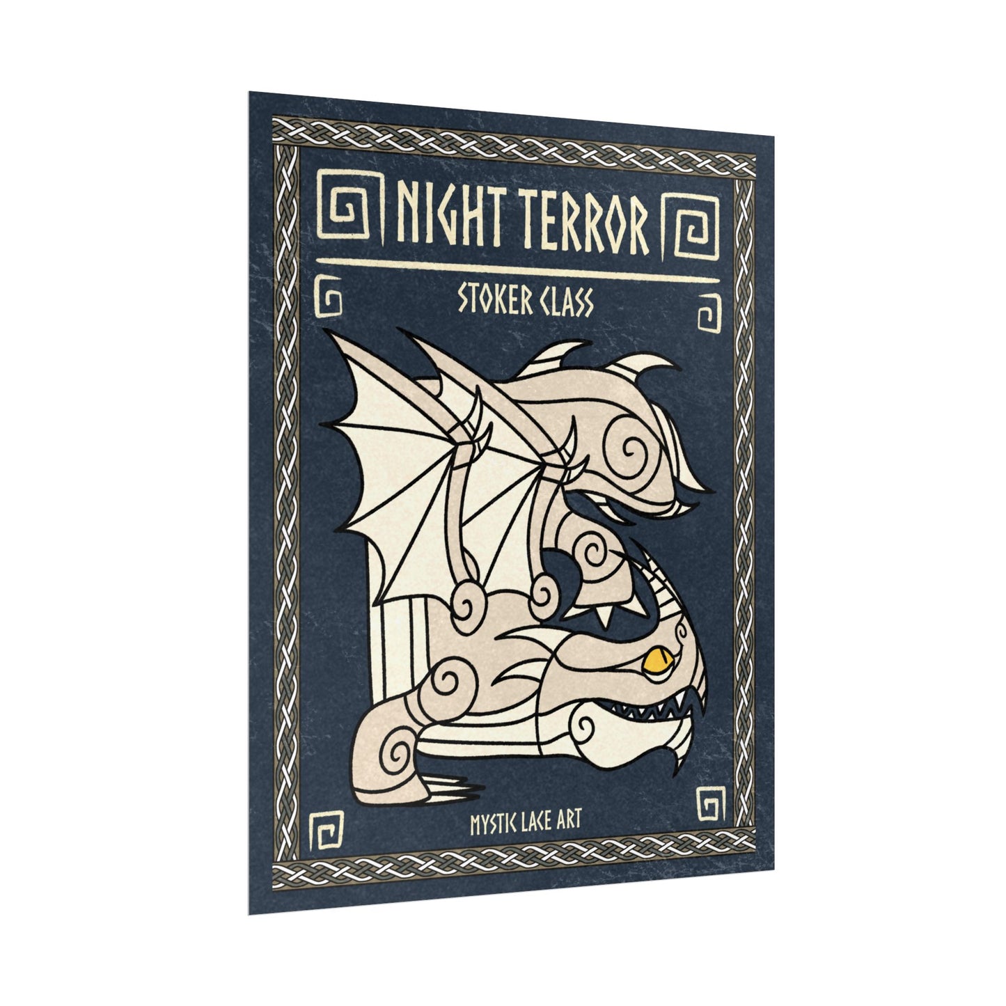 Smidvarg Night Terror White Dragon HTTYD Inspired Stylized Poster